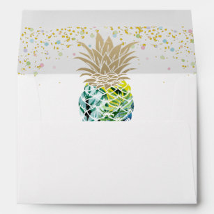 Tropical Pineapple Beach Luau for 5x7 Invitation Envelope