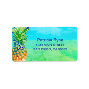 Tropical Pineapple Beach Paradise Address Label