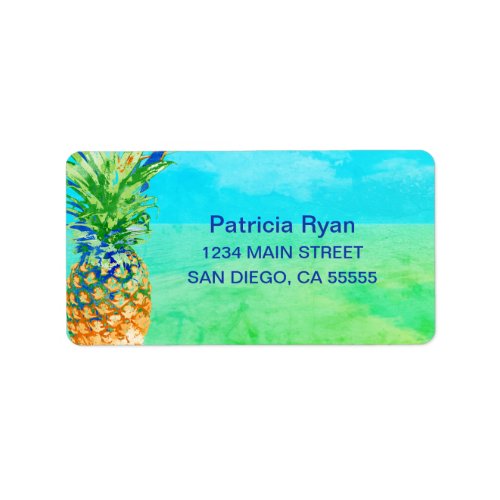 Tropical Pineapple Beach Paradise Address Label