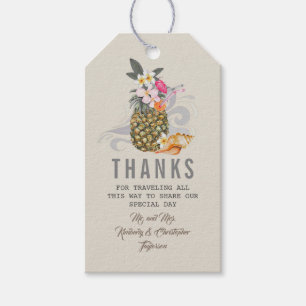 Tropical Pineapple Beach Wedding Gift Tags