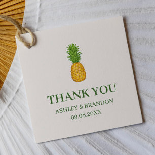 Tropical Pineapple Beach Wedding Thank You Favor Tags