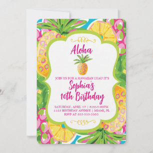 Tropical Pineapple Birthday Invitation