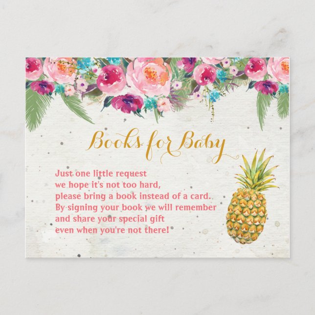 Tropical Pineapple Books for Baby Postcard (Front)