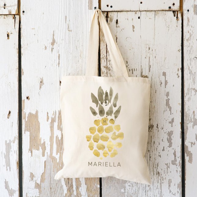 Tropical Pineapple Bridesmaid Favor Tote Bag (Creator Uploaded)