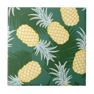 Tropical pineapple ceramic tile