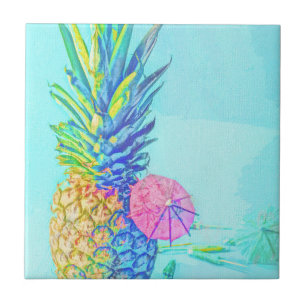 Tropical Pineapple Ceramic Tile