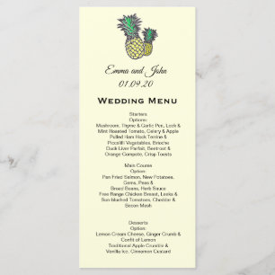 Tropical Pineapple Chic Personalized Wedding Menu