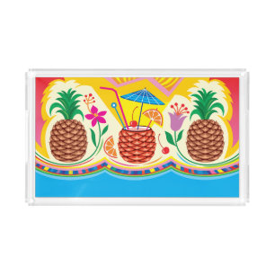 Tropical Pineapple Cocktail Acrylic Tray
