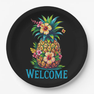 Tropical Pineapple Cocktail Napkin Welcome Paper Plates