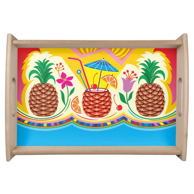 Tropical Pineapple Cocktail Serving Tray (Front)