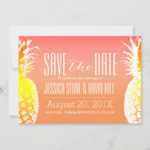 Tropical Pineapple Elegant Wedding Save the Date