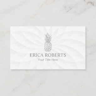 Tropical Pineapple Event Planning Classy White Business Card