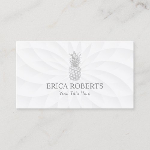 Tropical Pineapple Event Planning Classy White Business Card