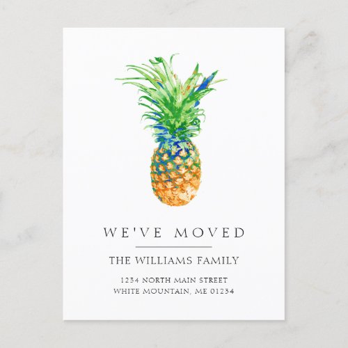 Tropical Pineapple Family Moving Announcement Postcard