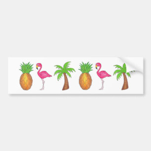 Tropical Pineapple Flamingo Palm Tree Sticker
