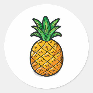 Tropical Pineapple: Flavor of Summer Classic Round Sticker