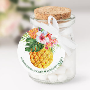 Tropical Pineapple Floral Favor Tags