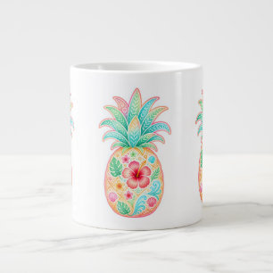 Tropical Pineapple Floral Mug