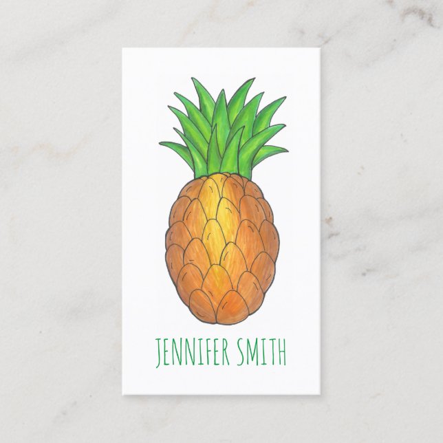 Tropical Pineapple Fruit Business Cards (Front)