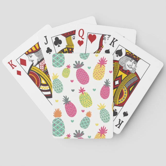 Tropical Pineapple Fruit pattern Poker Cards (Back)
