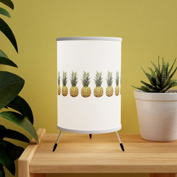 Tropical Pineapple Fruit Pattern Simple White Tripod Lamp by watermelontree at Zazzle