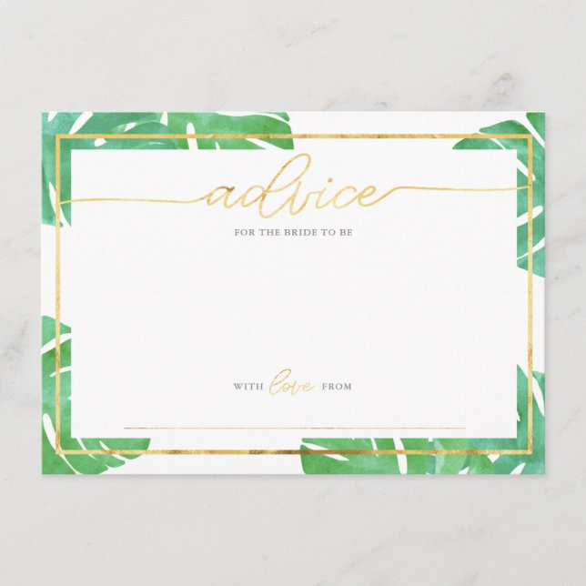 Tropical Pineapple Gold Advice Cards (Front)