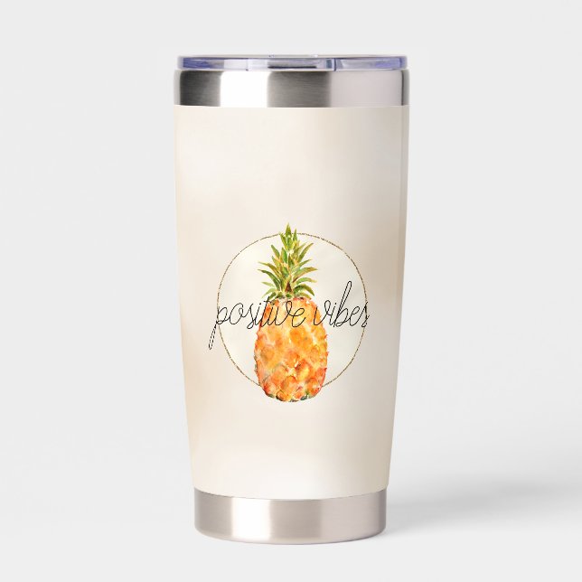 Tropical Pineapple Gold Glitter        Insulated Tumbler (Front)