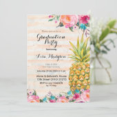 Tropical Pineapple Graduation Party card (Standing Front)