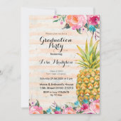 Tropical Pineapple Graduation Party card (Front)
