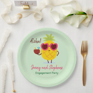 Tropical Pineapple Hawaii Luau Paper Plates