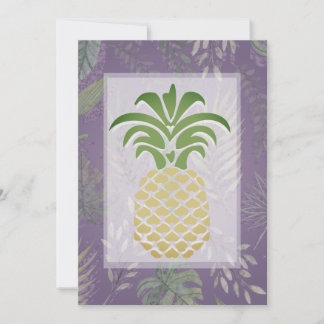 Tropical Pineapple Hearts Wedding Invitations
