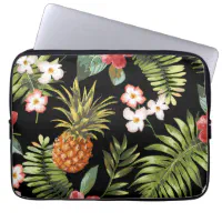 Tropical Pineapple Hibiscus Flowers Laptop Sleeve Zazzle