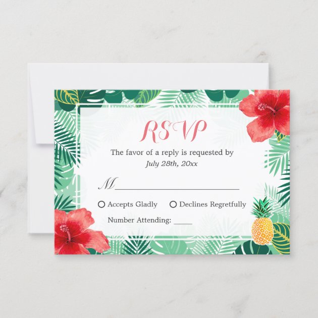 Tropical Pineapple Hibiscus Leaves RSVP Response