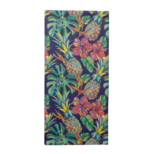 Tropical Pineapple Hibiscus Pattern Cloth Napkin