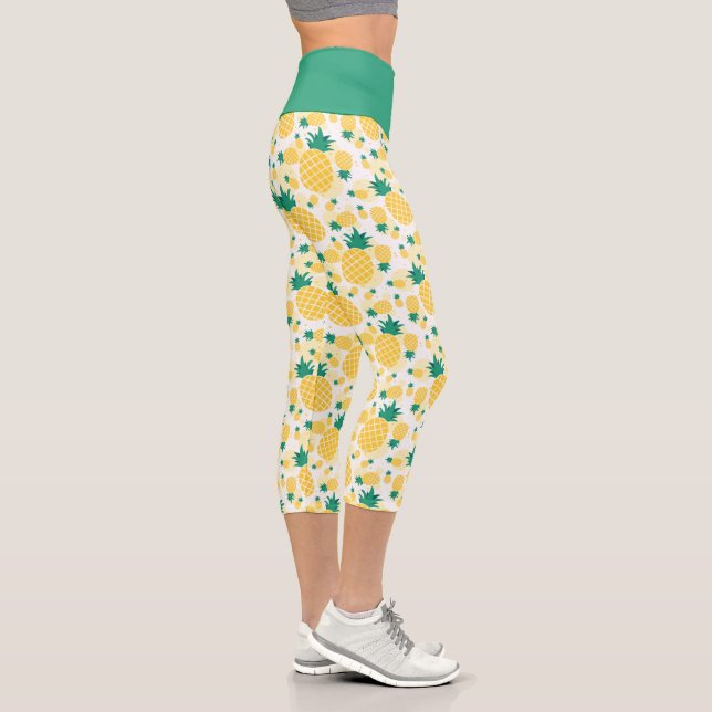 Tropical Pineapple High Waisted Capris (Right)