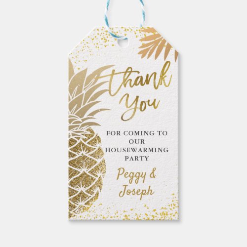 Tropical Pineapple Housewarming Party Thank You Gi Gift Tags
