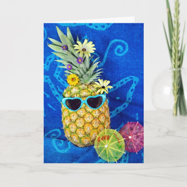 Tropical Pineapple Humor Card (Front)