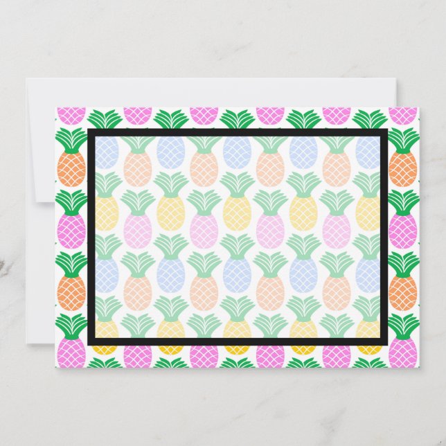 Tropical Pineapple Invitation Blank (Front)