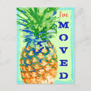 Tropical Pineapple I've Moved New Address Moving Announcement Postcard