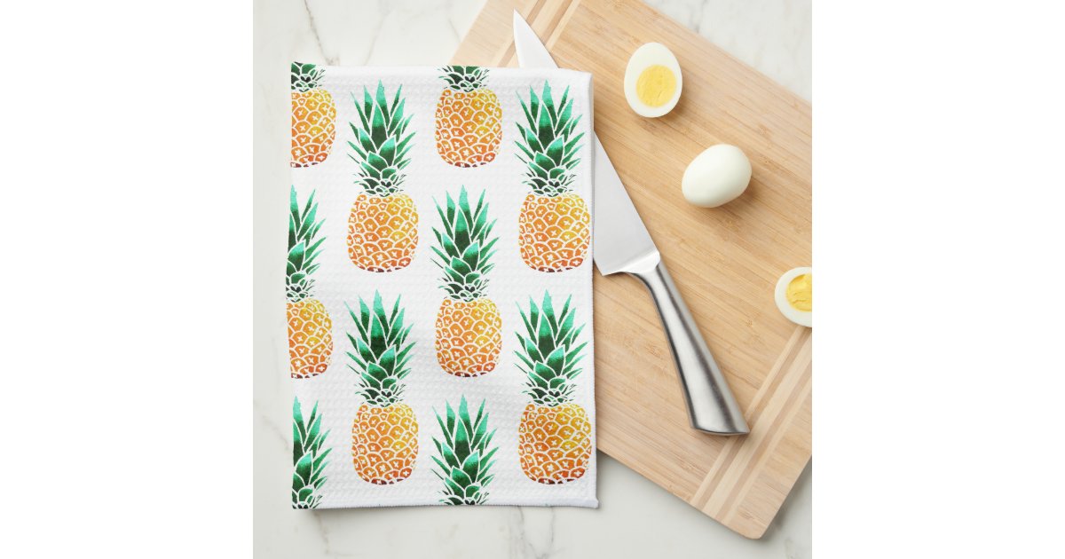 Tropical Pineapple Kitchen Towels Zazzle