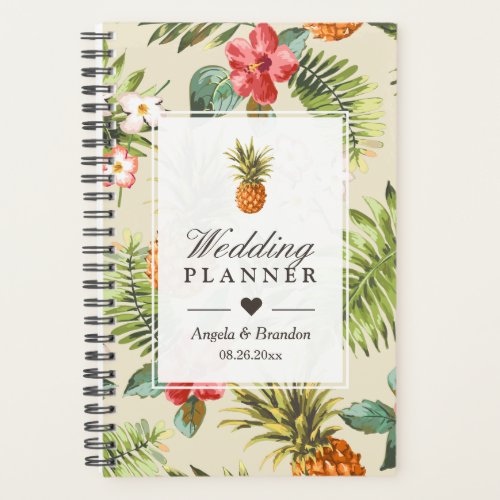 Tropical Pineapple Leaves Floral Luau Wedding Planner