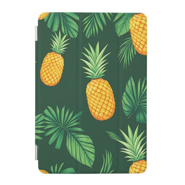 Tropical Pineapple Leaves Pattern iPad Mini Cover (Front)