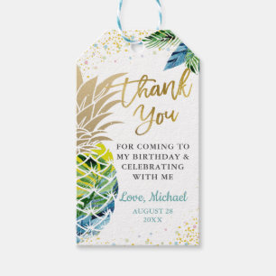 Tropical Pineapple Luau Party Thank You Favor Gift Tags