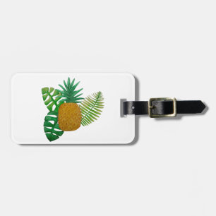 Tropical pineapple luggage tag