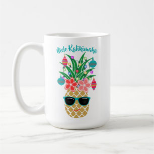 Tropical Pineapple Mele Kalikimaka Christmas Coffee Mug