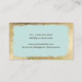 Tropical Pineapple Mint & Gold Event Planning Business Card (Back)