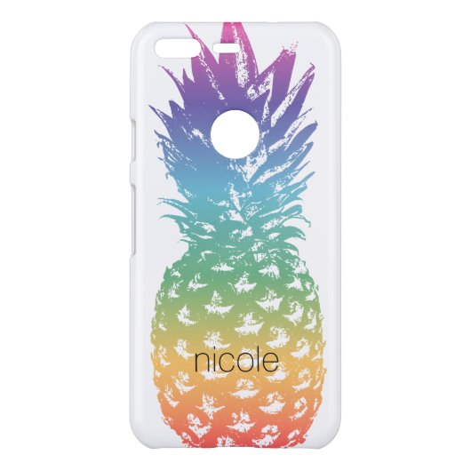 Tropical pineapple modern design uncommon google pixel case (Back)