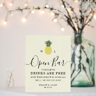 Tropical Pineapple Monogram Open Bar Foam Board