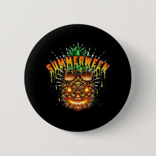 Tropical Pineapple Monster Halloween Classic Button