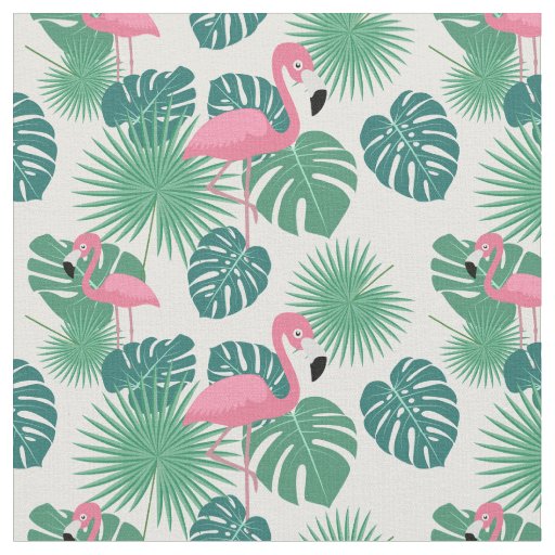 Tropical Pineapple Palm Tree Pattern Fabric | Zazzle